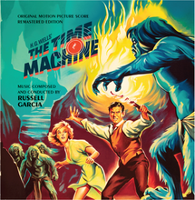Load image into Gallery viewer, The Time Machine Original Motion Picture Score Composed and Conducted by Russell Garcia. Remastered Edition. The Graunke Symphony Orchestra. Graphic Design Jim Titus. Producer Arnold Leibovit.