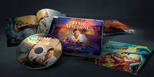 The Time Machine Original Motion Picture Score Composed and Conducted by Russell Garcia. Remastered Edition. The Graunke Symphony Orchestra. Graphic Design Jim Titus. Producer Arnold Leibovit.